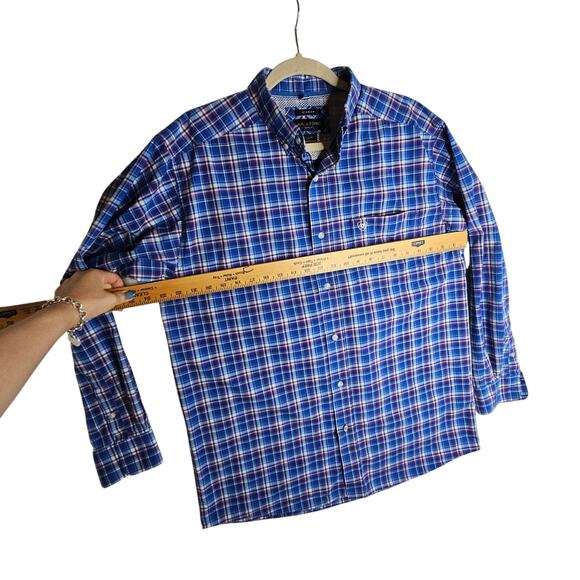 Ariat Pro Series L Blue plaid Buttondown Shirts. Work Casual Comfy Stylish Cool - Picture 5 of 16